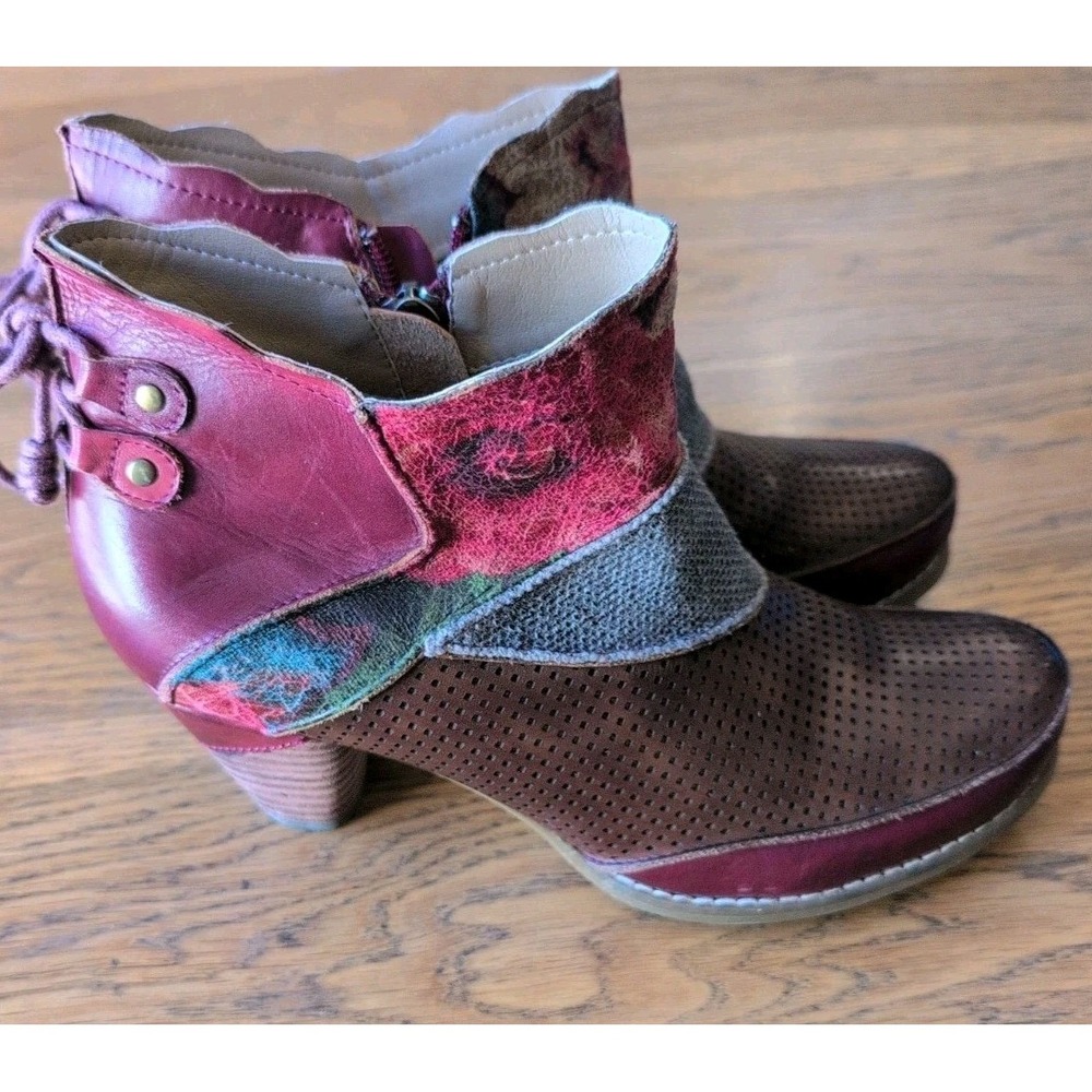 Elite By Corkys RAGS Colorblock Ankle Boots Zip Up With Heels Womens Size 9